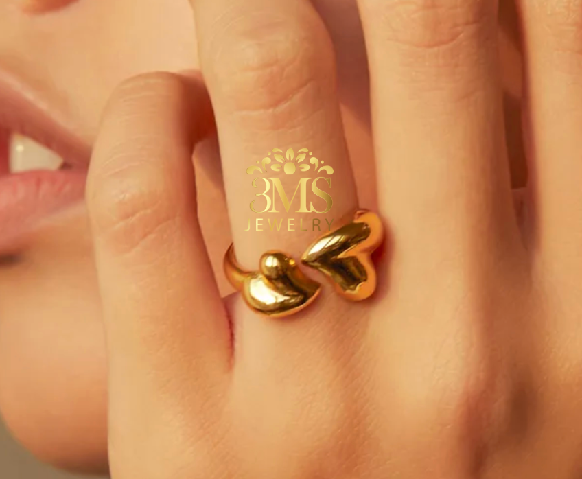 0PEN HEART RING