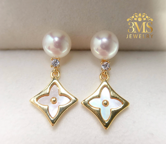 Louive Freshwater Pearl Earrings (925 sterling silver)