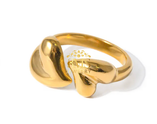 0PEN HEART RING