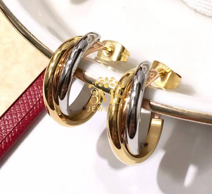 Zereen Tricolor Earrings (Titanium steel)