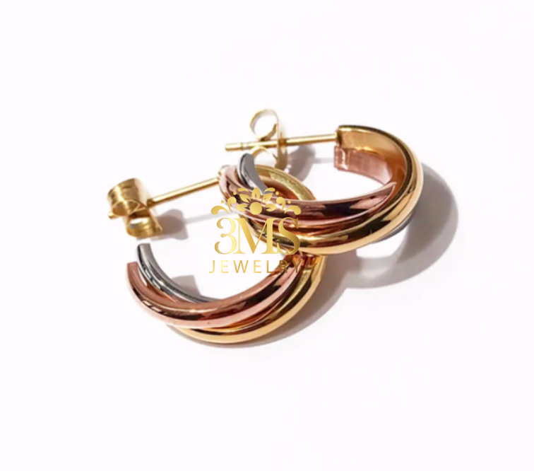 Zereen Tricolor Earrings (Titanium steel)