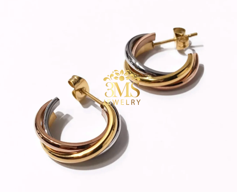 Zereen Tricolor Earrings (Titanium steel)