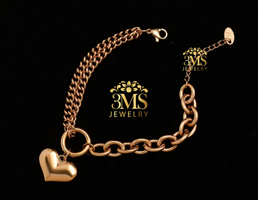 Missy Heart Braceket (Titanium steel)