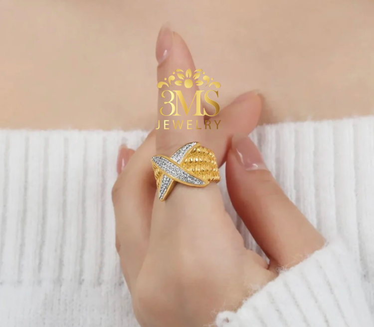 Kristy Rhinestone Ring (Titanium steel)