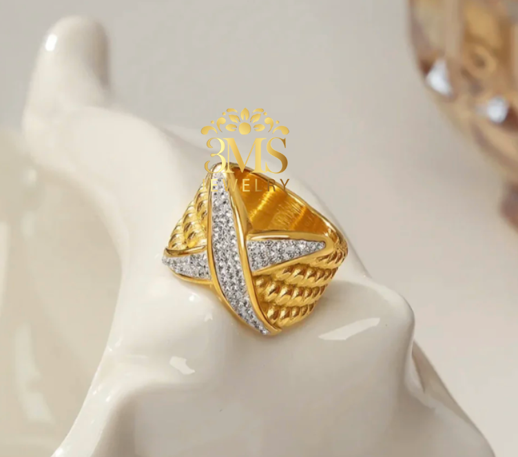 Kristy Rhinestone Ring (Titanium steel)