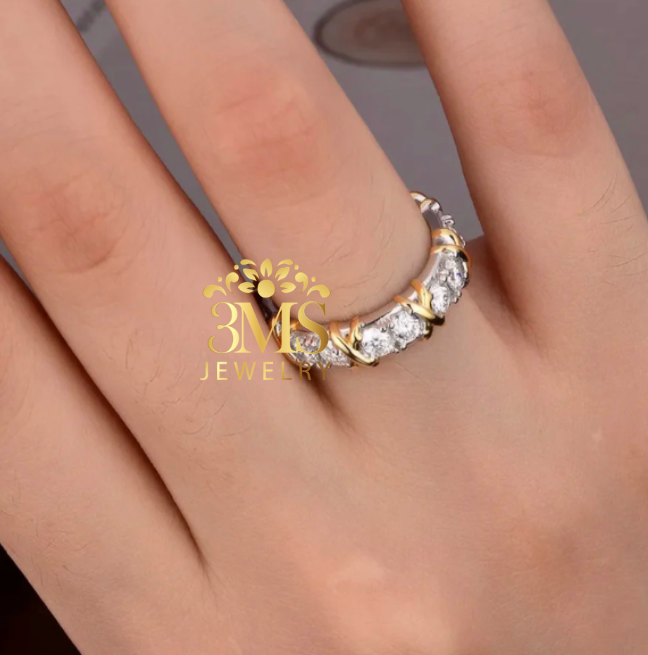 XENA MOISSANITE ETERNITY RING 1.8 CARAT (S925 Sterling Silver) VERMEIL