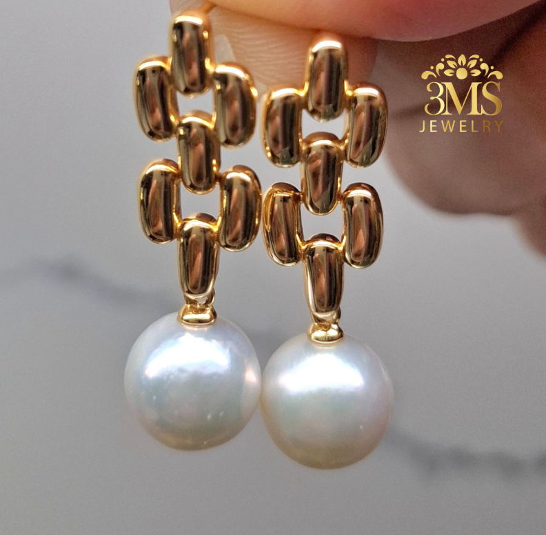 Amanda Earrings with Authentic Edison Freshwater Pearls (925 sterling silver, vermeil)