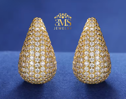 Anne Moissanite Teadrop Earrings 1.67ct. (S925 sterling silver, Vermeil)