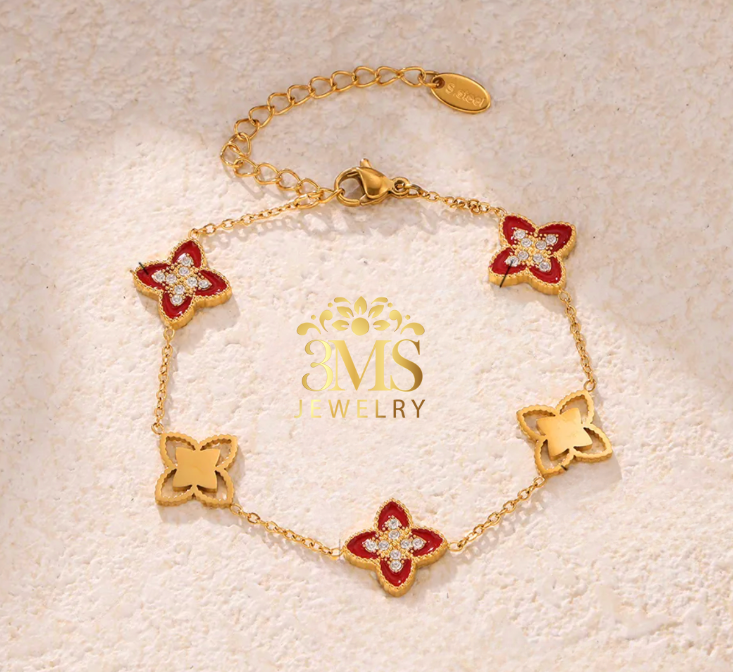 "18K gold with artirsm stone in titanium steel with gold vermeil - front view"