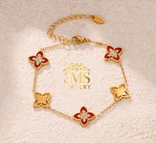 "18K gold with artirsm stone in titanium steel with gold vermeil - front view"