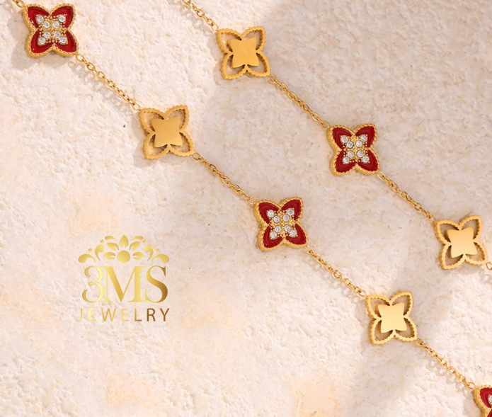 "18K gold with artirsm stone in titanium steel with gold vermeil - front side view"