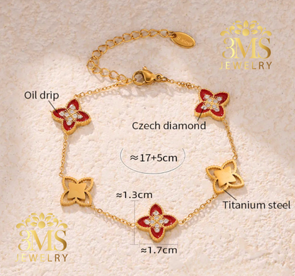 "18K gold with artirsm stone in titanium steel with gold vermeil - front size details view"