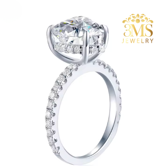 Benecia Moissanite Heart-cut Engagement Ring 3.5 ct. (S925 sterling silver & Rhodium-plated)