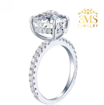Benecia Moissanite Heart-cut Engagement Ring 3.5 ct. (S925 sterling silver & Rhodium-plated)