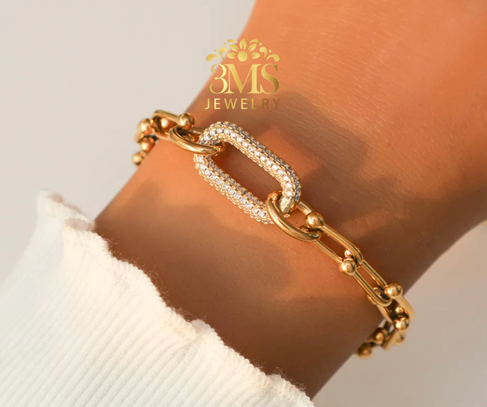 Omega Sweet Link Set - Necklace & Bracelet (Titanium steel, Vermeil)