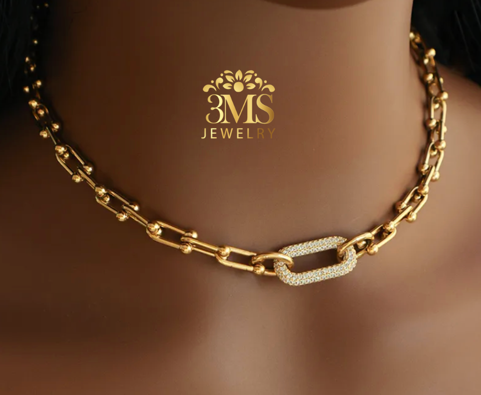 Omega Sweet Link Set - Necklace & Bracelet (Titanium steel, Vermeil)