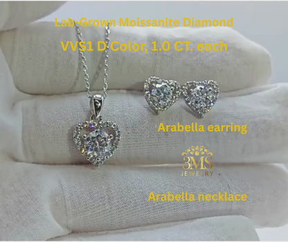 "1.0 ct. moissanite diamond VVS1 D color white gold necklace in sterling silver with gold vermeil - full details"
