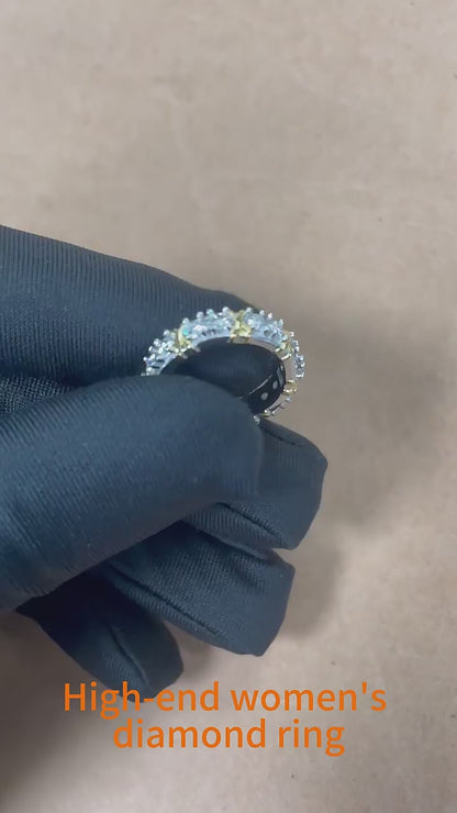 "1.8 ct. moissanite diamond eternity ring - video details"