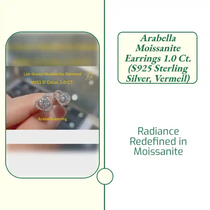 Arabella Moissanite Earrings 1.0 ct. (S925 sterling silver, Vermeil) by@Outfy