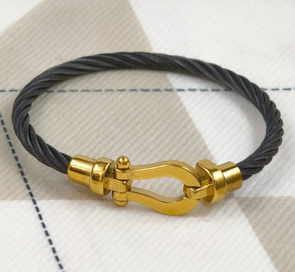 Jayden Bangle Bracelet (Unisex) Titanium steel, Vermeil