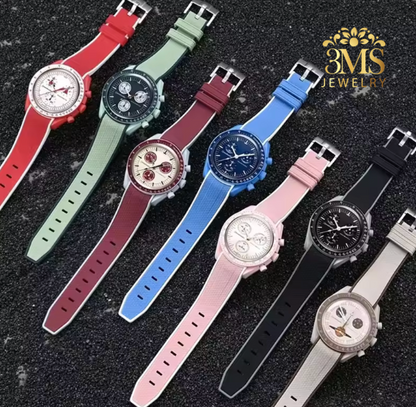 Premium Quality Omega X Moon-Swatch Speed-Master Silicon Strap