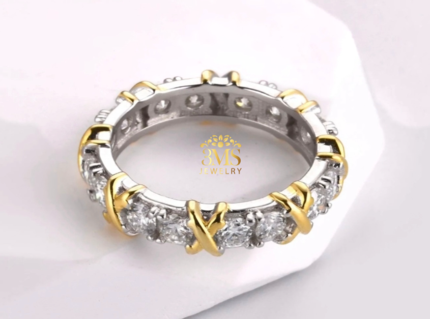 XENA MOISSANITE ETERNITY RING 1.8 CARAT (S925 Sterling Silver) VERMEIL