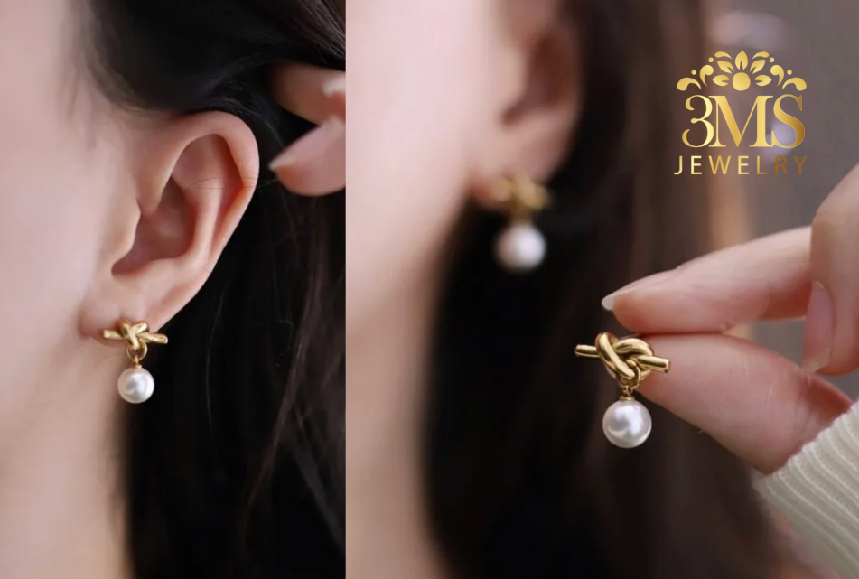 Xenon Pearl Earrings (stainless steel)