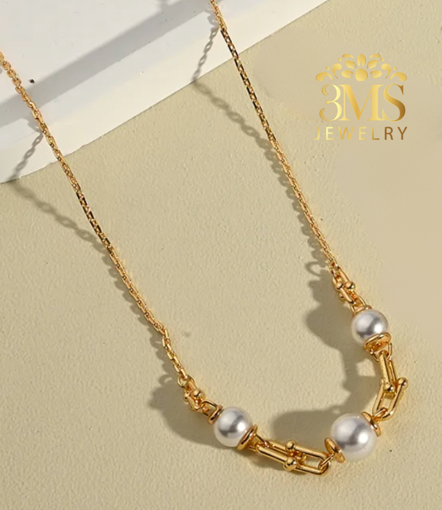Zendaya Pearl - Necklace & Bracelet Set (Stainless steel, Vermeil)